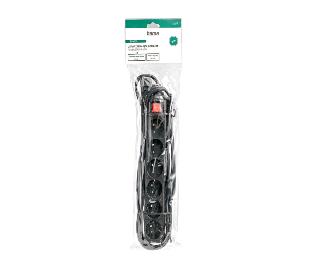 HAMA Listwa zasilająca Standard 6gn, 3m, czarna - 1416387 - zdjęcie 9